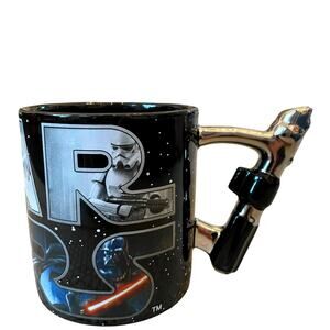 Star Wars MUG Lightsaber Sculpted Handle Ceramic 20oz Mug By Silver Buffalo NEW